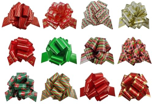 12 Stück Geschenk Schleife, 13cm Geschenkschleife Ziehschleife Große Pull Bow Geschenkbänder, Dekoschleifen für Hochzeit Geburtstag Weihnachten