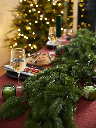 PARTY JOY Weihnachtsgirlande Aus Kiefernholz, Realistische Zederngirlande, Dichte Kiefer-Girlande, Künstliche Tannenzypressen-Girlande Für Weihnachten, Urlaub, Heimdekoration (190 cm)