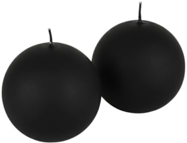 Kugelkerze 2er-Pack in Samt-Optik - Safe Candle - Tropffrei & Selbstlöschend - Langlebige Deko für Advent, Weihnachten & Winter (Schwarz)