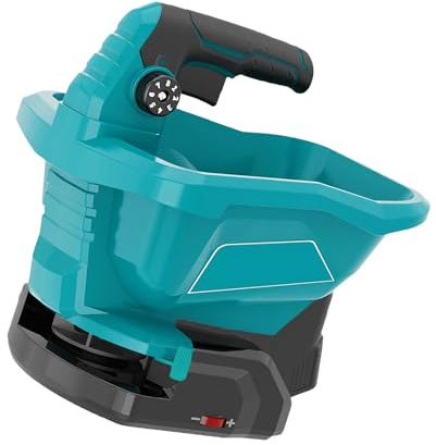 ZYMIADOU Épandeurs électriques de jardin - Capacité de 4 litres - 8 niveaux réglables - 6 angles - Poids léger - Pour pelouse et jardin - Semoir multifonction