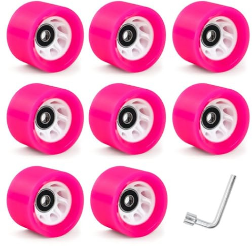 UTTASU 8 Stück Rollschuh-Rollen 58 mm x 32 mm & 58 mm x 39 mm für Quad Skates und Inline-Skates, 82A-95A Härte, hochelastisches PU, geräuscharmes Leistung, Indoor/Outdoor Einsatz auf Asphalt und