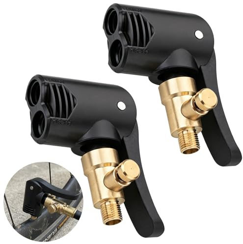 Ruikdly 2 Stück Französisches Ventil Adapter, Autoventil Hebelstecker Messing, Adapter Französisches Ventil, Reifenventil Kompressor Adapter Fahrrad für Autos, Fahrräder, Motorräder