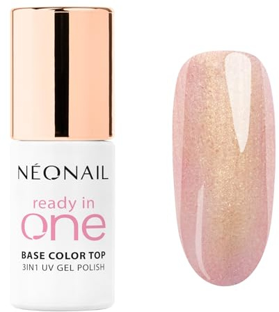 NÉONAIL UV Nagellack 7,2 ml - Rosa - READY IN ONE - One Rose Glow - 3in1 Nagellack - Base Coat - Top Coat - Unterlack Für Nägel - Überlack Für Nagel - UV Lack Glitzer - Gel Nägel - Nageldesign