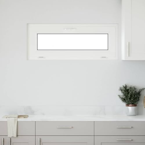 Ventana de sótano RISOR 100 x 40 cm PVC y cristal blanco con función de inclinación giratoria, protección térmica, insonorización, acristalamiento aislante, protección antirrobos y junta para sótano y