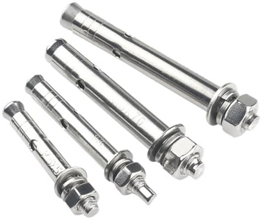 pluggar 10 mm 2/5 st expansionsskruvar kil ankare skruv bult 304 rostfritt stål externa sexkantskruvar för cement betong (80 mm, M10 2 st)