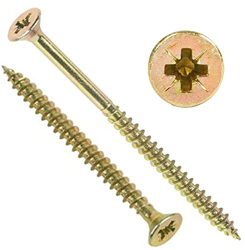 200 x 3.5mm x 50mm TIMCO ZINC and Yellow Thread Wood CHIPBOARD Screws