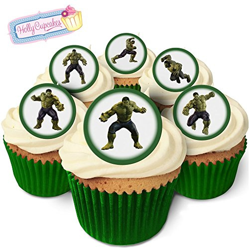 Holly Cupcakes 24 Wunderschöne essbare Kuchendekorationen: Hulk/The Hulk