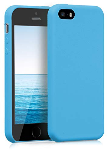 kwmobile Housse Compatible avec Apple iPhone SE (1.Gen 2016) / iPhone 5 / iPhone 5S Coque - Housse de téléphone Protection Souple en TPU Silicone - Bleu Clair