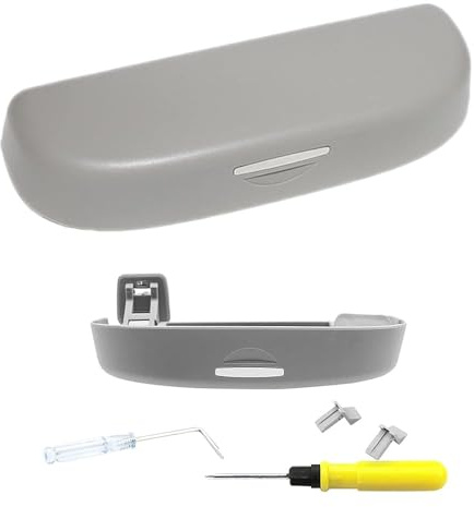 LFOTPP Auto Sonnenbrillenhalter Brillenetui Auto Innenraum Kompatibel mit VW T-ROC 2018-2022 2023 2024, Auto Glasses Case Holder Brillenetui Käfig T ROC Zubehör (Grau)