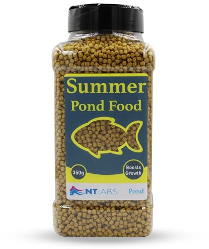 NT Labs Summer Pond Fish Food 3mm Floating Pellets (350g) | High-protein feed provides a complete diet. Formulated using ingredients easily metabolised by fish for maximum growth.