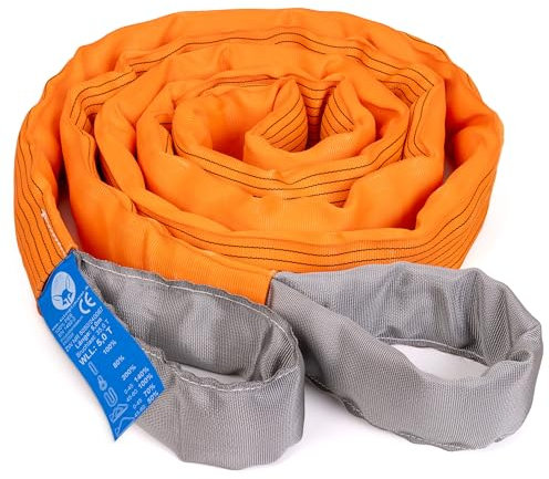 Desert Fox Winch Abschleppseil 5 m – 35 t Bruchlast – Schwerlast Bergegurt für Traktor, LKW, SUV, Offroad – Abschleppschlinge mit verstärkten Schlaufen in Signalfarbe Orange