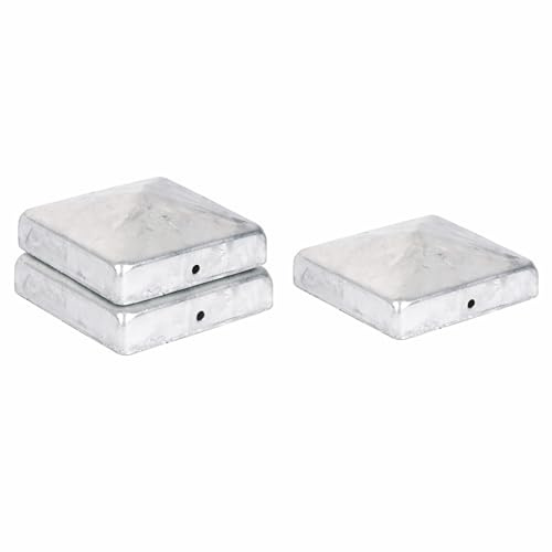 3x capuchon de poteau pyramidal 91 x 91 mm – acier galvanisé à chaud, résistant aux intempéries – pour poteaux en bois 90 x 90 mm – trous de fixation inclus
