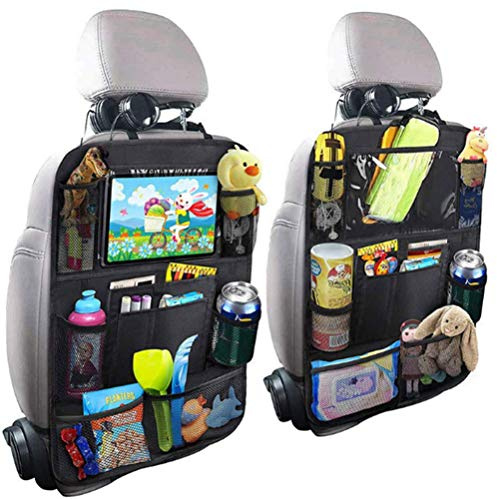 DadaAA - Organizer portaoggetti per sedile posteriore dell'auto, grande, con porta iPad/tablet, per bambini (confezione da 2)