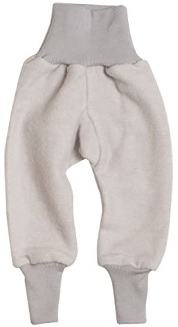 Cosilana Baby Hose mit Bund aus weichem Wollfleece, 60% Schurwolle kbT, 40% Baumwolle (KBA) (74-80, Grau-Menage)