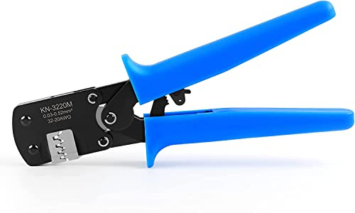 Knoweasy Crimpadora Micro Molex: compatible con conectores D-Sub, JST, JAE, 32-20AWG/0,03-0,52 mm², ideal para engarzar cables, reparaciones eléctricas