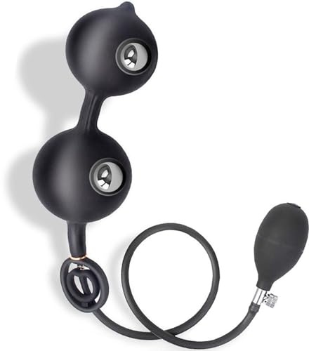 ZWBHSH Aufblasbarer Anal Plug Buttplug mit 2 Stahl Perlen für Männer Frauen | Riesen Dildo, Prostata Massagegerät, Analkugeln, Vaginaler Anus Dilatator
