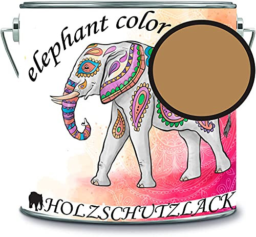 Holzschutzlack Holzlack Holzlasur wetterbeständiger Langzeitschutz Wetterschutzfarbe Holzschutzfarbe RAL 1011 Braunbeige // elephant color