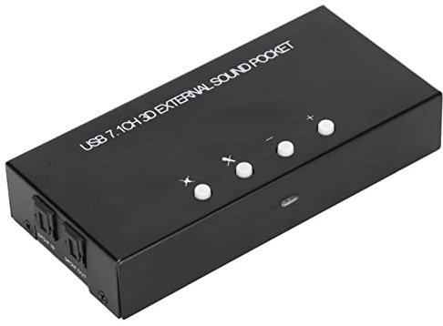 SC01 Stereo External Sound Card, USB 7.1 Surround Sound Adapter, Dual Microphone Input/Built‑In Volume Control Button/Full Duplex Playback, for PC Computers