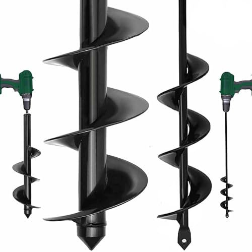 SYITCUN Garden Auger Drill Bit for Planting 1.6x16.5and 3.5x16,Heavy Duty Bulb Planter Tool for Digging Holes,Compatible with 3/8 Hex Drive Drill