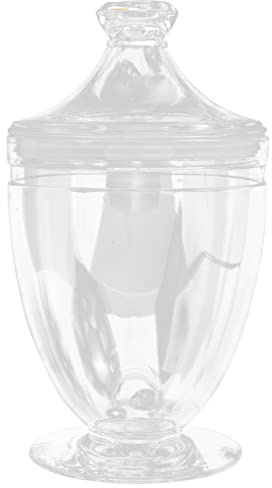 Alipis Sucrier Plat en Cristal à Facettes Récipients avec Couvercles Apothicaire Clair Bonbonnière Transparente Contenants à Collation en Verre Bocaux Acrylique Boite Accessoires