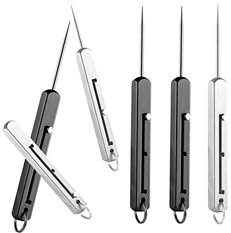 weikui 6 palillos de dientes portátiles de titanio para palillos de dientes de bolsillo para picnic al aire libre y camping (6)