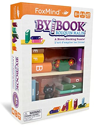 FoxMind Games: by The Book, a Novel Stacking Puzzle, brainteaser Logic with 40 Challenges, Ages 8 and up.