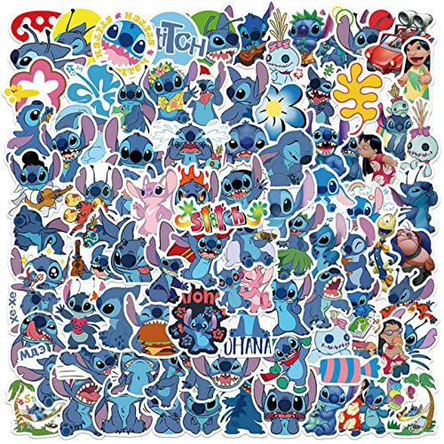 100 Stitch Stickers ATVOYO-Sticker Pack Cool Bumper Stickers Personalized Vinyl Sticker Waterproof Vintage pop Art Stickers for Luggage Motorcycle Bike Guitar Skates Laptop Graffiti Patches