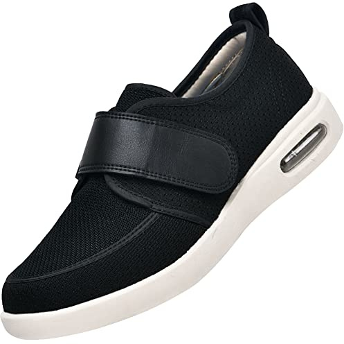 Aocase Zapatos Especiales para Juanetes Zapatos Fascitis Plantar Deportivas Ancho Especial Hombre Zapatilla Confortina Rejilla Extra Ancho Especial para Hombre,Blacka,44.5 EU