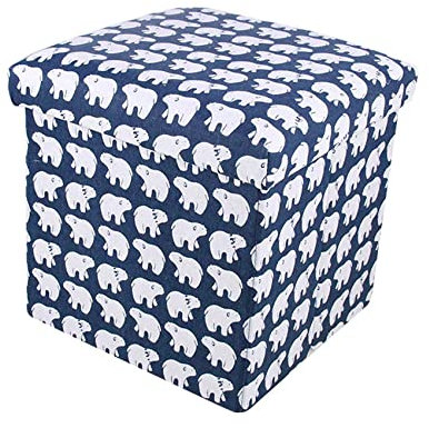 Ottomans Repose-pieds Tabouret de changement de chaussures Tabouret de rangement Repose-pieds carré Repose-pieds en lin Ottomans pour la chambre Ottomans pour le salon, beige-30x30x30cm (Éléphant 30