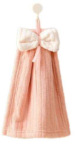 ONDIAN Handtücher Hängendes Handtuch for die Küche, for Aufhängen von Kindertüchern, Haushalts-Handtücher für Küche Badezimmer (Farbe : Rosa, Size : 25x39cm)