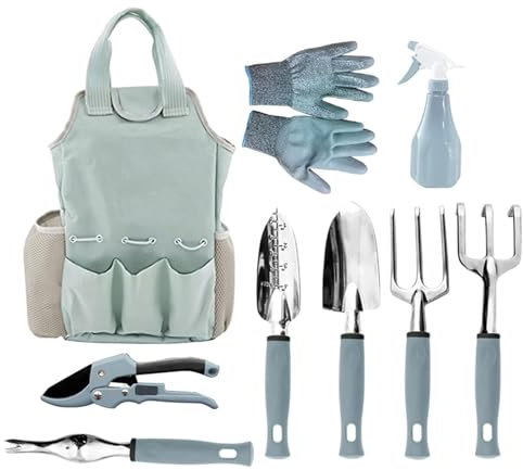 Gartengeräte Gartenwerkzeug-Set 9-teiliges Multifunktions-Gartenhandwerkzeug-Set, Garten-Kombinationsset mit Gabel, Schaufel, Spaten, leicht und einfach zu bedienen WEWYQSJXBXF-31210