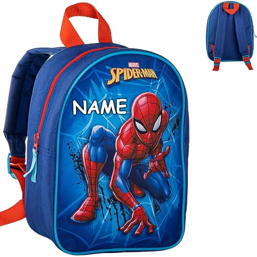 alles-meine.de GmbH Kleiner - Kinder Rucksack - Spyderman - inkl. Name - Tasche - wasserfest & beschichtet - Kinderrucksack - 1 Fach - groß Kind - Jungen Mädchen - Kindergartenta..