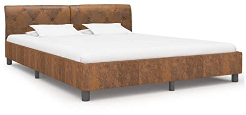 CKioict Cama de día para dormitorio, cama de matrimonio o cama individual, color marrón, aspecto de ante, 160 x 200 cm, adecuado para dormitorio, salón, habitación de invitados