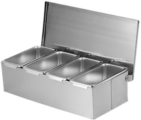 Gewürzregal, Gewürztöpfe, 4-teilig, Edelstahl, Gewürzbox, Aufbewahrungsbehälter, Gewürzdosen, Gewürzdosen Mit Deckel Und Löffel Für Die Aufbewahrung von Pfeffer, Gewürzen, Salz Und Zucker
