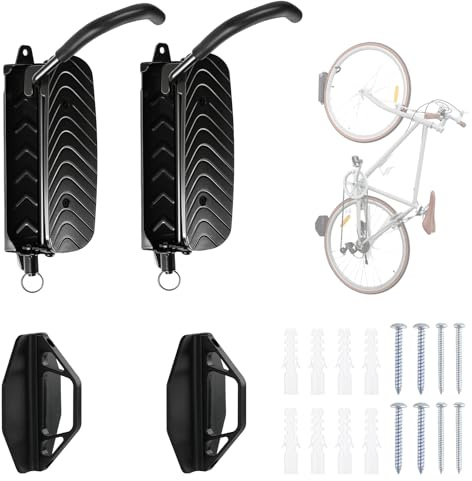 CYFIE Fahrrad Wandhalterung,Schwenkbare Wandhalterung Fahrrad,Platzsparend Fahrradhalterung Wand für die Garage- Rennrad,Mountainbike etc,Fahrrad Wandhalterung Vertikal bis 20kg,2 Stück