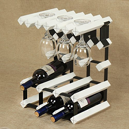 Weinregal Freistehendes Weinfass aus Holz zum Aufhängen von 6 Flaschen Weinregalständer für 6 Weingläser Schrank aus Metall Stahl und Holz Flaschenhalter-Organizer im Vintage-Stil Weinschran