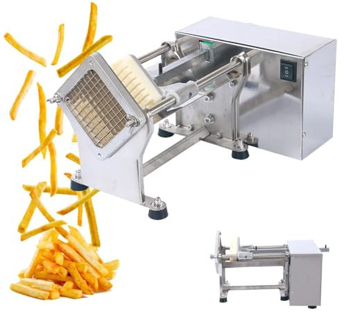 VQIGGTSS Tagliapasta Elettrico per Patatine Fritte, tagliapatate Commerciale Professionale Macchina Automatica per Patatine Fritte Taglio di Patate ad Alto Volume