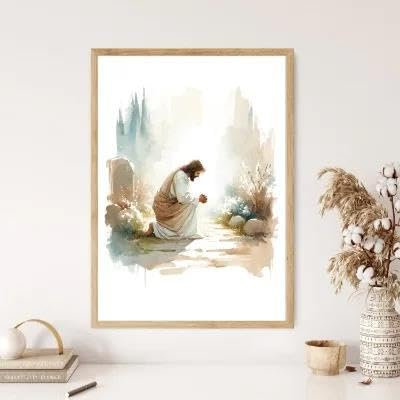 Yocheng Paraboles de Jésus Affiche Croyants Chrétiens Aquarelle Peinture Impression Sur Toile Porche Maison Mur Art Décoration Peinture Suspendue 40x50cm sans cadre