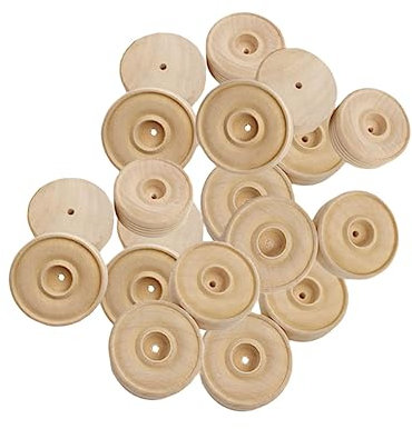IWOWHERO 25stücke Miniatur Holzräder Zum Basteln Runde Holz Räder Spielzeugzubehör Diy Handwerk Material Handgefertigt Für Bastelbedarf