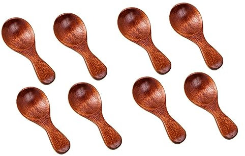 COLLBATH 2 Sets Asiatische Suppenlöffel Holzlöffel Set Griff Reis Mischen Für Dessert Ramen 4 Stück * 2