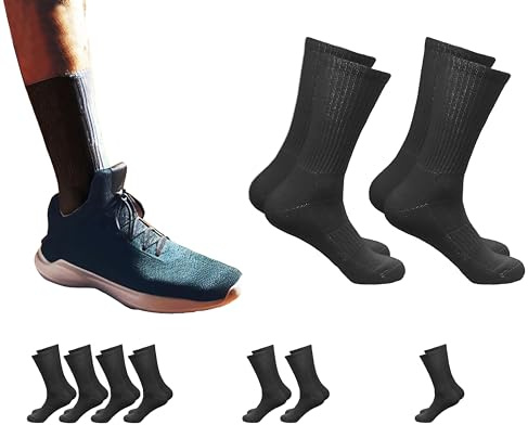 Ivedin - Pack Calcetines Deportivos Técnicos Lisos Adulto | Rendimiento, Resistencia y Suavidad | Altos, Algodón Transpirable y Frescos con Base de Toalla | Talla Única 37 a 44 EU (2 Negros)