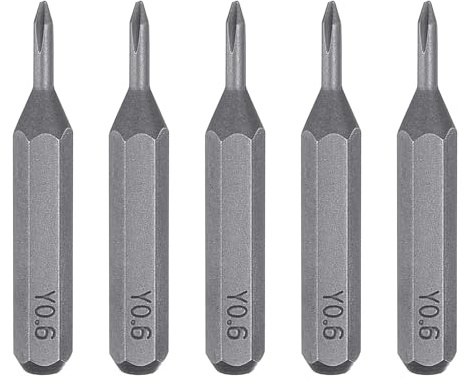 QUARKZMAN 5 Stück Y0,6 Tri Wings Schraubendreher Bit Set, Bitsatz 4mm Sechskantschaft 28mm/1,1 Zoll Länge Magnetisch 3 Punkt Y förmiger Kopf Sechskant Bits S2 Stahl Werkzeugset Akkuschrauber