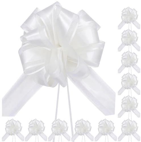 ZHIYUQL 12 pezzi bianco fiocco regalo grande 16 cm nastro regalo decorativo per matrimonio, compleanno, confezione regalo