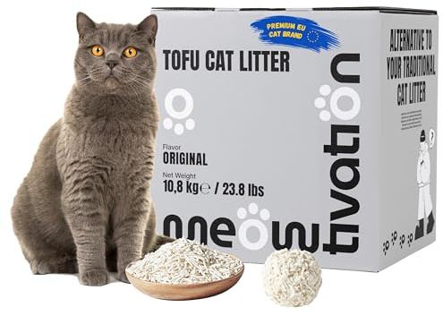 Tofu Kattsand 10,8 kg - Klumpbildande Växtbaserat Kattströ med Ärtfiber, 99% Dammfri, Optimal Luktkontroll, Spolbar, Oparfymerad