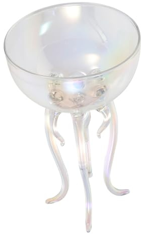 VANZACK Creative Octopus Jellyfish Glass Cocktail Goblet Transparent Unique High Stem Wine Cup for Weddings Parties Bar Use
