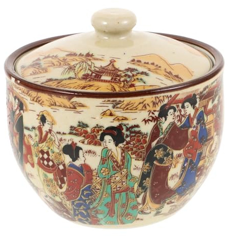 Baluue Barattolo in Ceramica Vintage Stile Retro Contenitore Ermetico per Tè e Dolci Vasetto Decorativo per Casa per Conservare Foglie di Tè e Caramelle