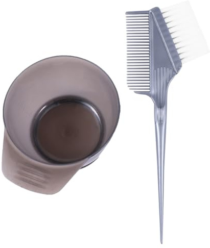IMIKEYA Bol de Teinture Capillaire Plastique 2 Pièces avec Poignée, Bol à Coloration Maison avec Graduation, Accessoire pour Coloration Professionnelle et Soin Couleur Aléatoire