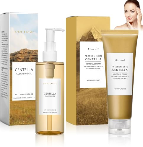 2PCS Centella Cleansing Oil + Centella Limpiador Facial, Centella Cleanser