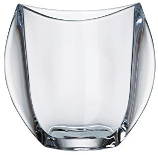 Barski - European Glass - Lead Free Crystalline - Oval Vase - 9.5 Height - Made in Europe