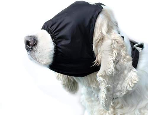DELIFUR Hundeberuhigungskappe Augenmaske Nylon Schattierung Haustier Angstmaske Maulkorb für die Pflege Anti-Auto-Krankheit (S)